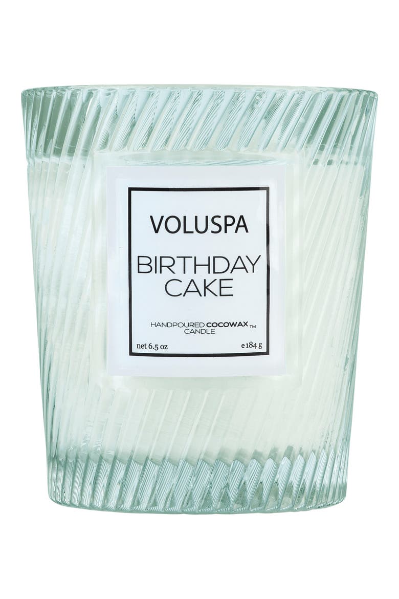 Macaron Classic Textured Glass Candle, Main, color, BIRTHDAY CAKE