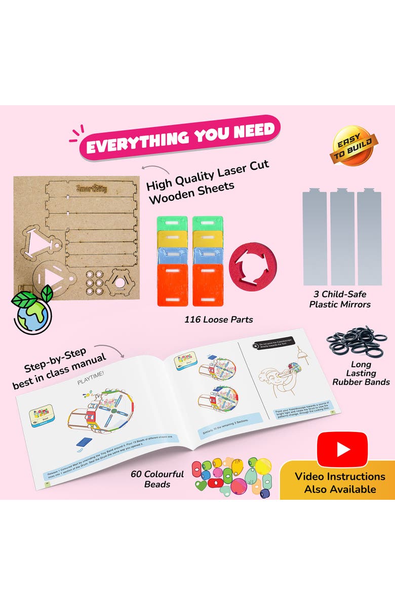 Smartivity Kaleidoscope Diy Colorful Bead Viewing Retro Toy, Ages 6+, Alternate, color, Multicolored