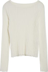 LOULOU DE SAISON Mabille Rib Long Sleeve Top