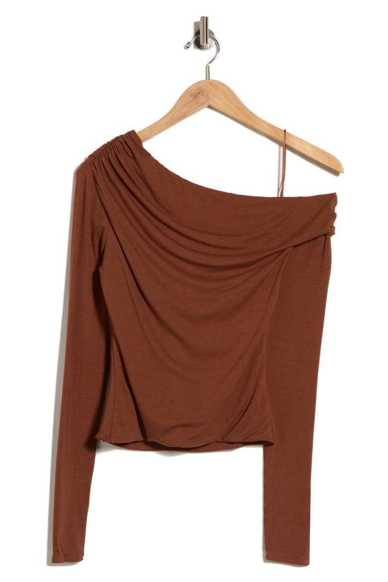 Bria One-Shoulder Jersey Top, Main, color, CAPPUCCINO