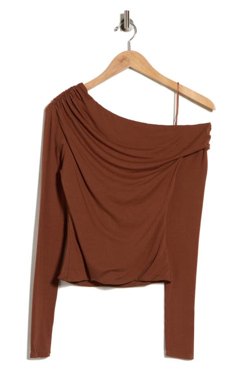 Bria One-Shoulder Jersey Top