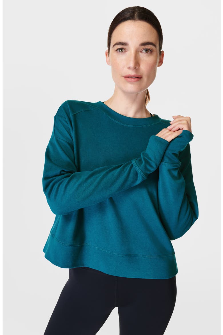 After Class Crop Sweatshirt, Alternate, color, CABIN BLUE