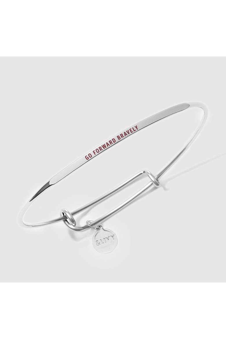 Posy Bangle Bracelet Go Forward Bravely, Alternate, color, Silver