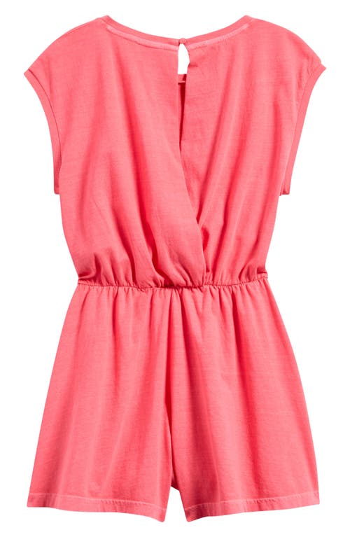 Treasure & Bond Kids' Cotton Knit Romper In Coral Paradise