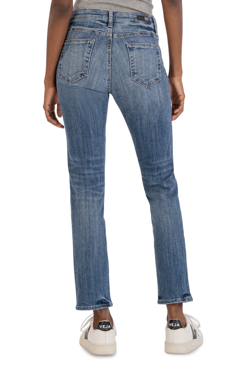 KUT from the Kloth Reese High Waist Ankle Slim Straight Leg Jeans, Alternate, color, 
