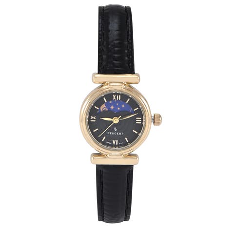 Petite Sun Moon Glossy Leather Watch- 25MM