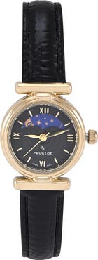 Peugeot Petite Sun Moon Glossy Leather Watch- 25MM