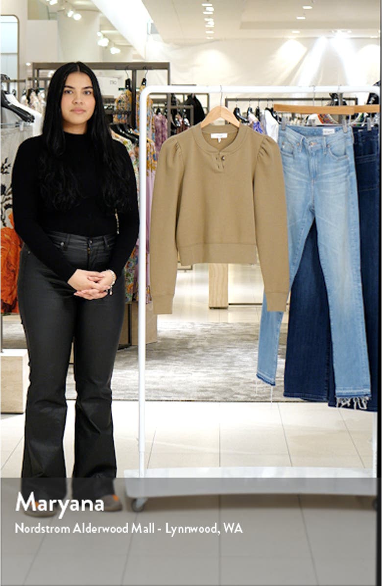 Femme Cotton Blend Henley Sweatshirt, sales video thumbnail