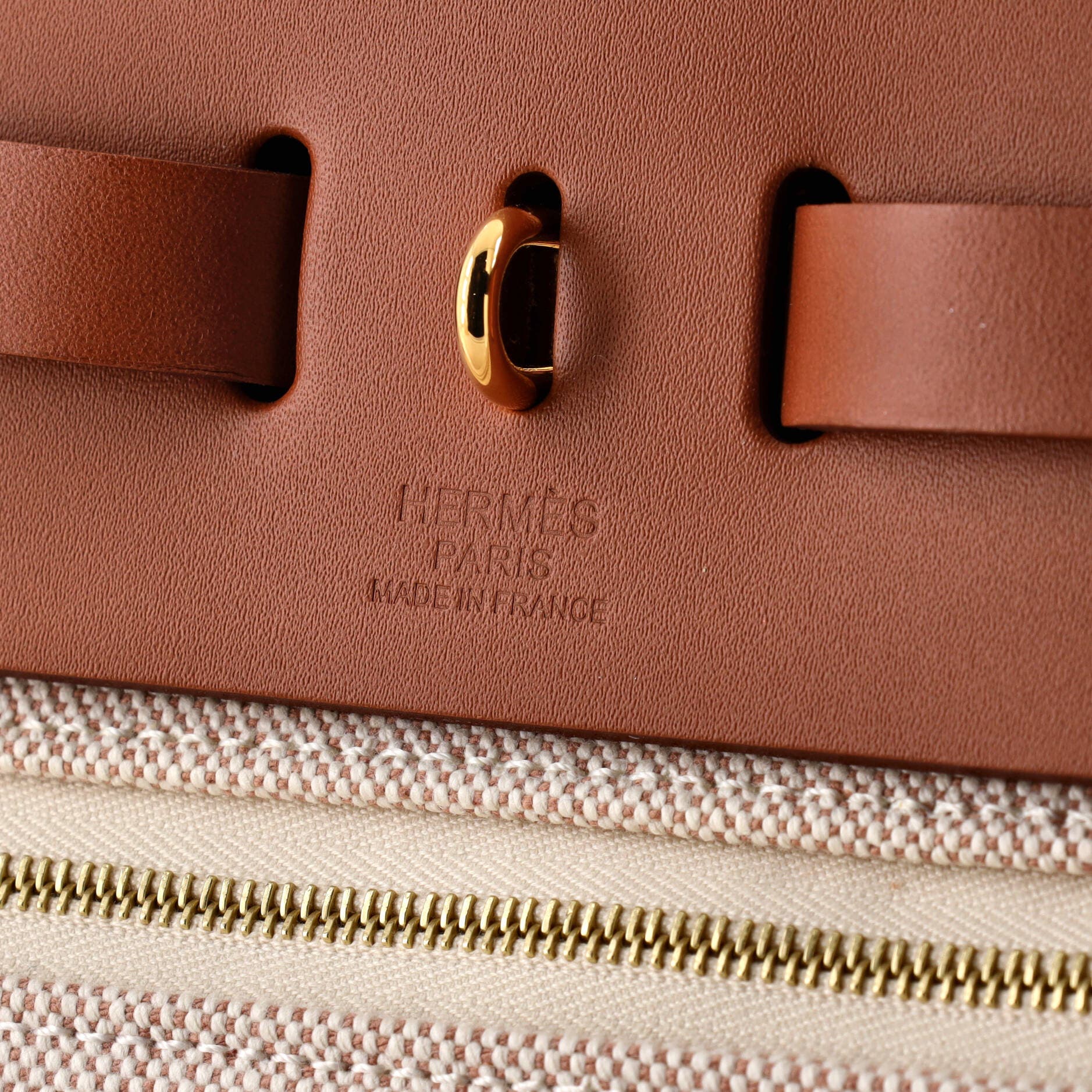 Pre-Owned Hermes Herbag Zip Criss Viking Toile and Leather 31, Alternate, color, 