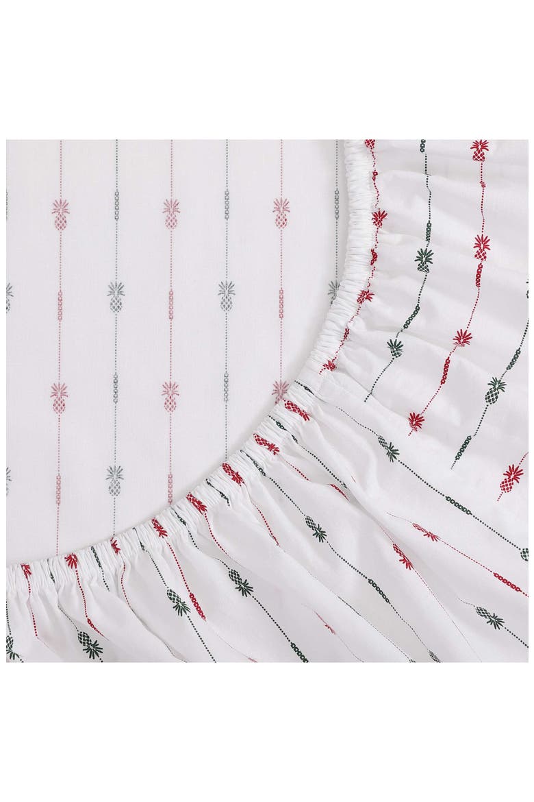 Pineapple Pinestripe Cotton Sateen Sheet Set, Alternate, color, WHITE MULTI