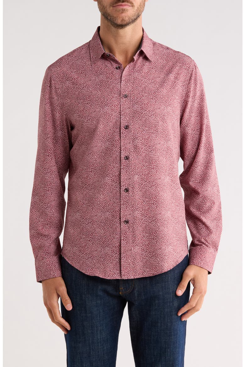 Elijah Button-Up Shirt, Main, color, BURGUNDY
