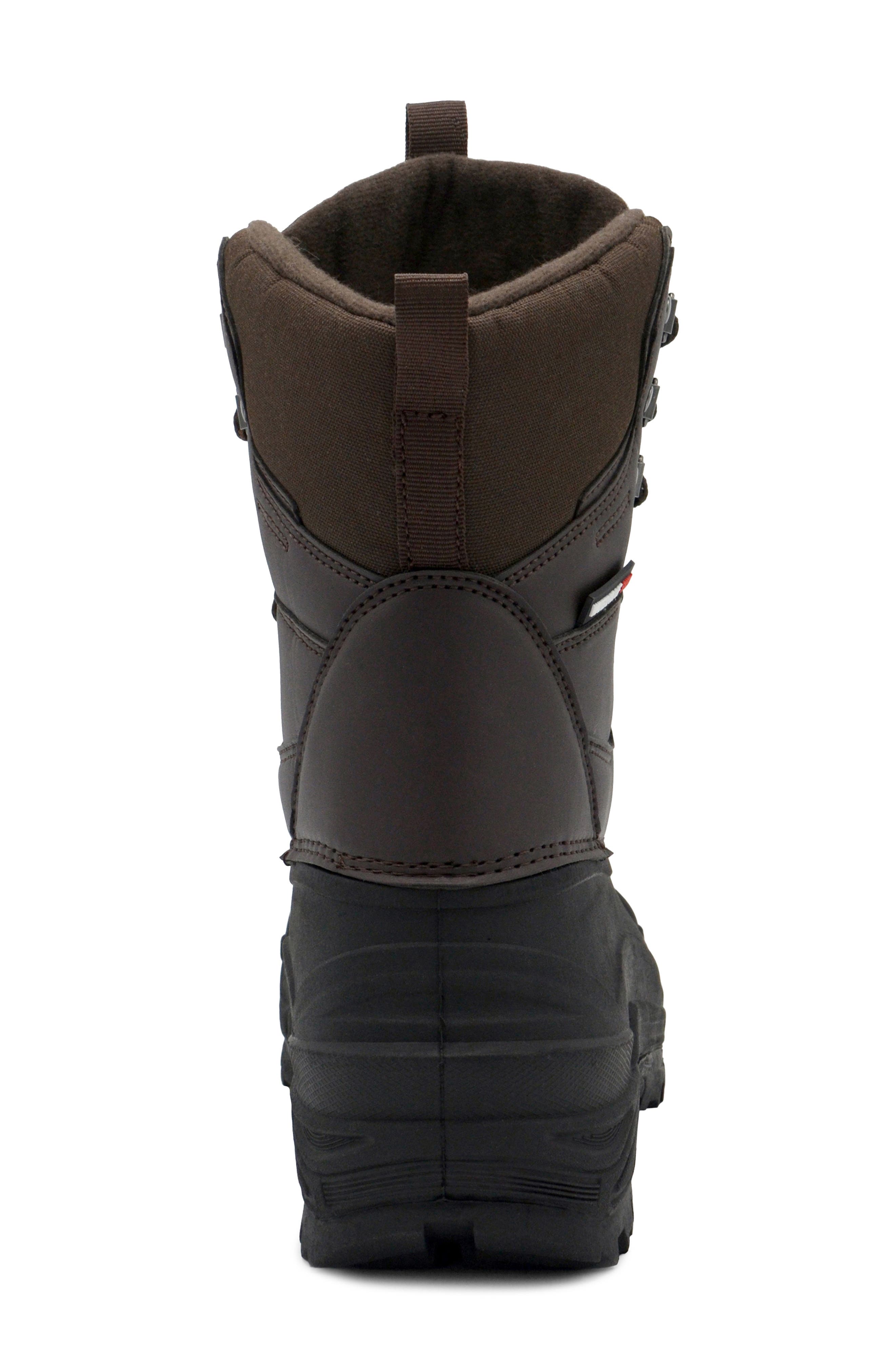 Stoke Faux Leather Winter Boot, Alternate, color, BROWN