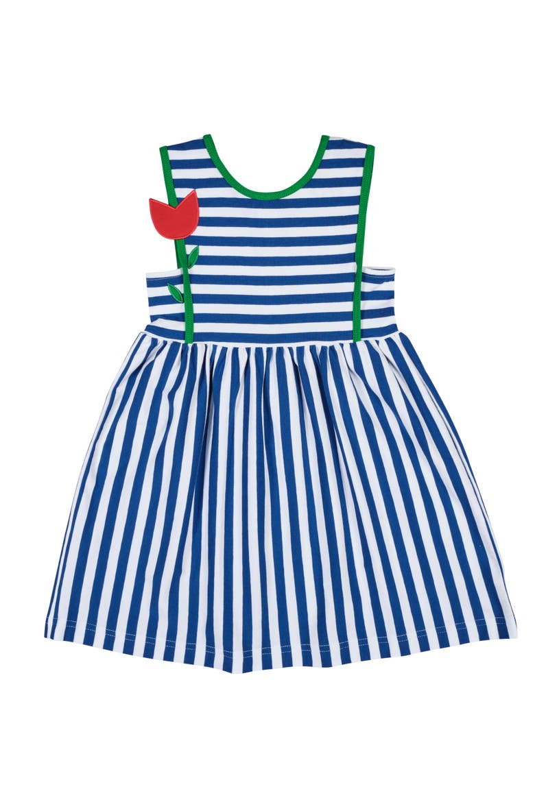 Stripe Knit Dress With Tulip, Main, color, Royal/White