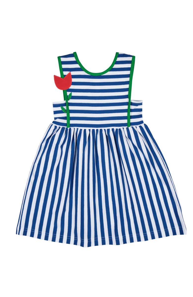 Florence Eiseman Stripe Knit Dress With Tulip, Main, color, Royal/White