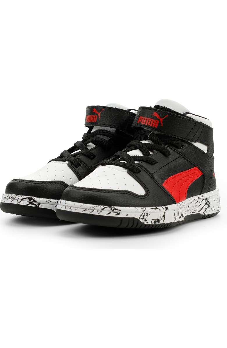 PUMA Kids' Rebound Layup High Top Sneaker, Main, color, Puma Black/ Red/ White
