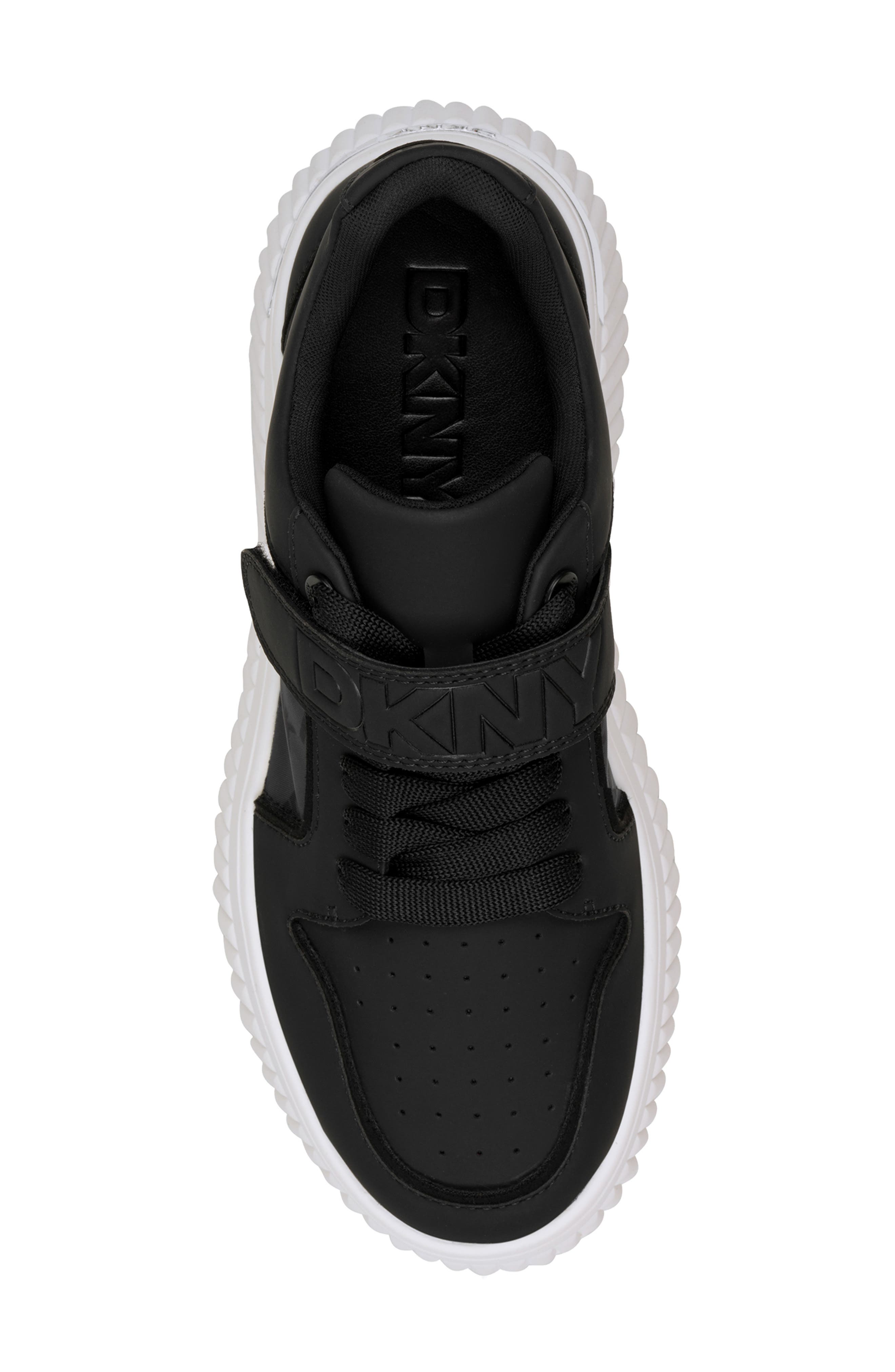 DKNY Loami Wedge Sneaker, Alternate, color, Black
