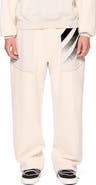 L/AB C/O OFF-WHITE Reverse Knit Wide Leg Sweatpants