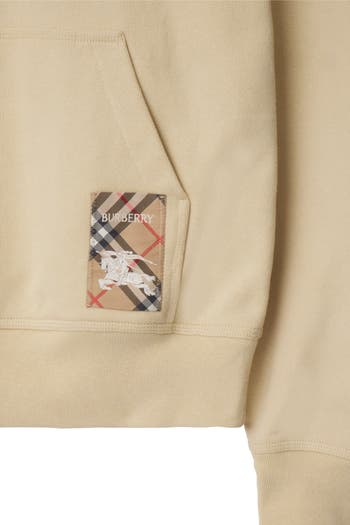 Check Label Cotton Hoodie