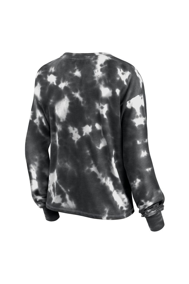 Women's Fanatics Branded White/Black New Orleans Saints Sport Resort Tie-Dye V-Neck Long Sleeve T-Shirt, Alternate, color, White