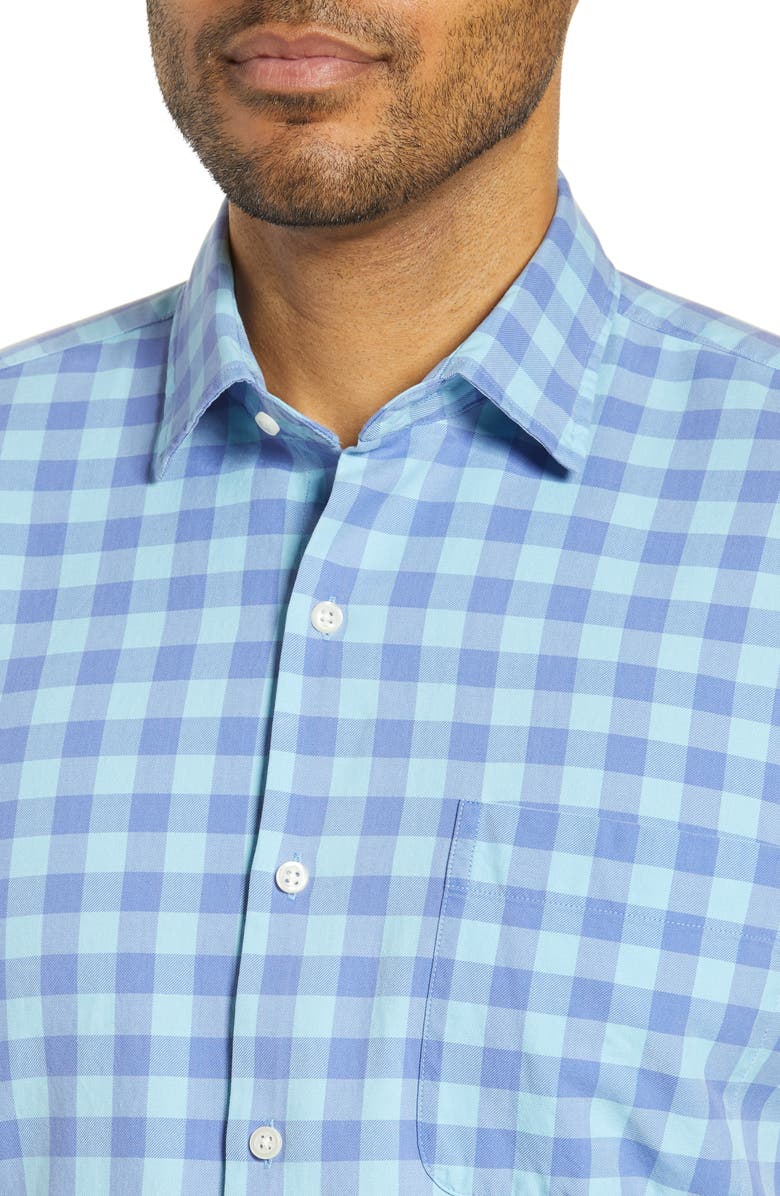 Peter Millar Brighton Grand Gingham Cotton & Silk Shirt, Alternate, color,