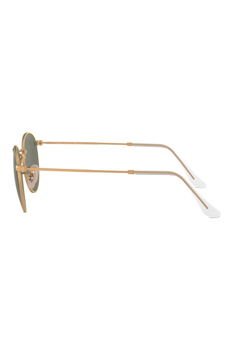 50mm Polarized Round Sunglasses, Alternate, color, GOLD/ GREEN SOLID