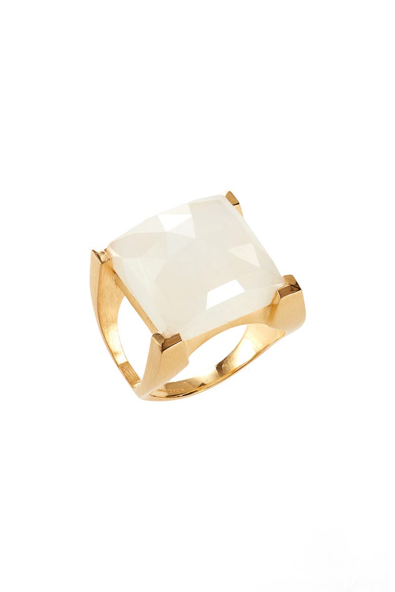 Plaza Semiprecious Stone Ring, Main, color, MOONSTONE/ GOLD