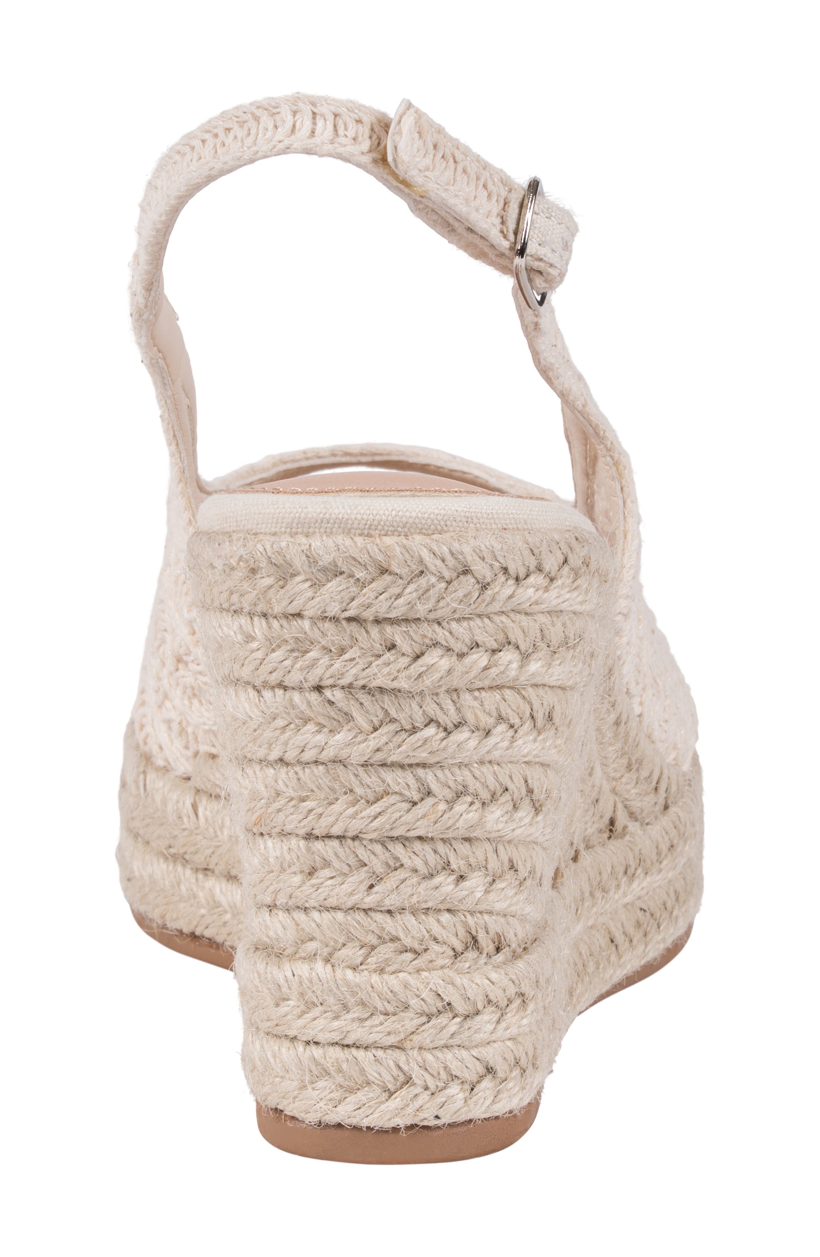 GOOD CHOICE NEW YORK Bowery Lace Espadrille Wedge Slingback Sandal, Alternate, color, Ivory