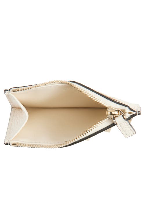 Valentino Garavani Rockstud Leather Coin Card Case In Light Ivory
