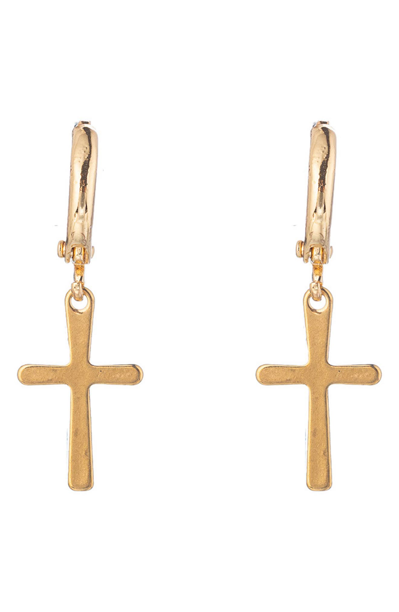 EYE CANDY LOS ANGELES Cross Me Dainty Huggie Earrings