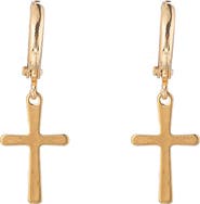 EYE CANDY LOS ANGELES Cross Me Dainty Huggie Earrings