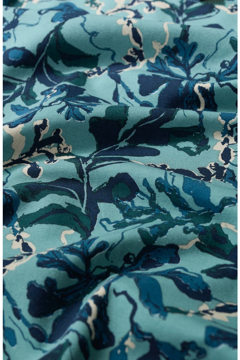 Easel Frond Print Stretch Organic Cotton Top, Alternate, color, FLOATING FRONDS SARDINE