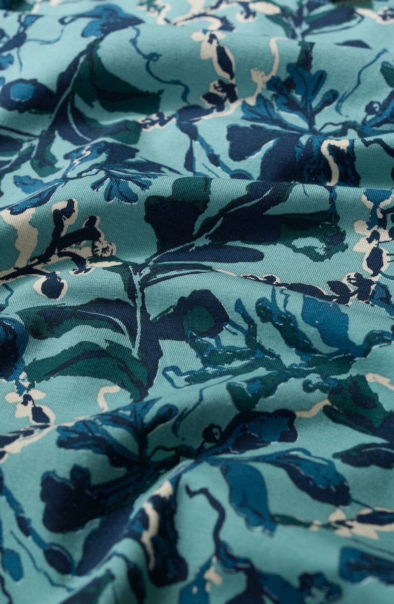 Seasalt Cornwall Easel Frond Print Stretch Organic Cotton Top, Alternate, color, Floating Fronds Sardine