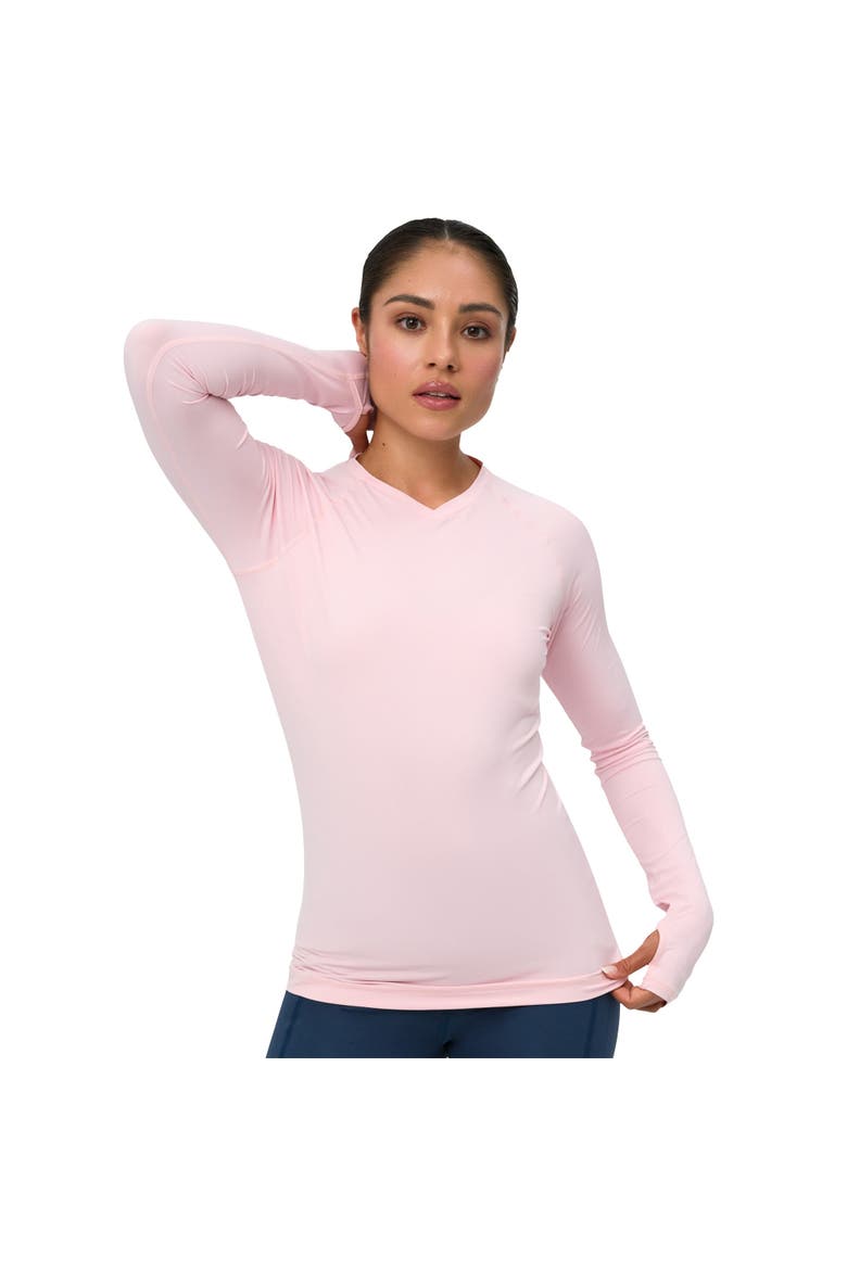 Women's Sun and UV Protection Active V-Neck Shirt, Main, color, Tickle Me Pink