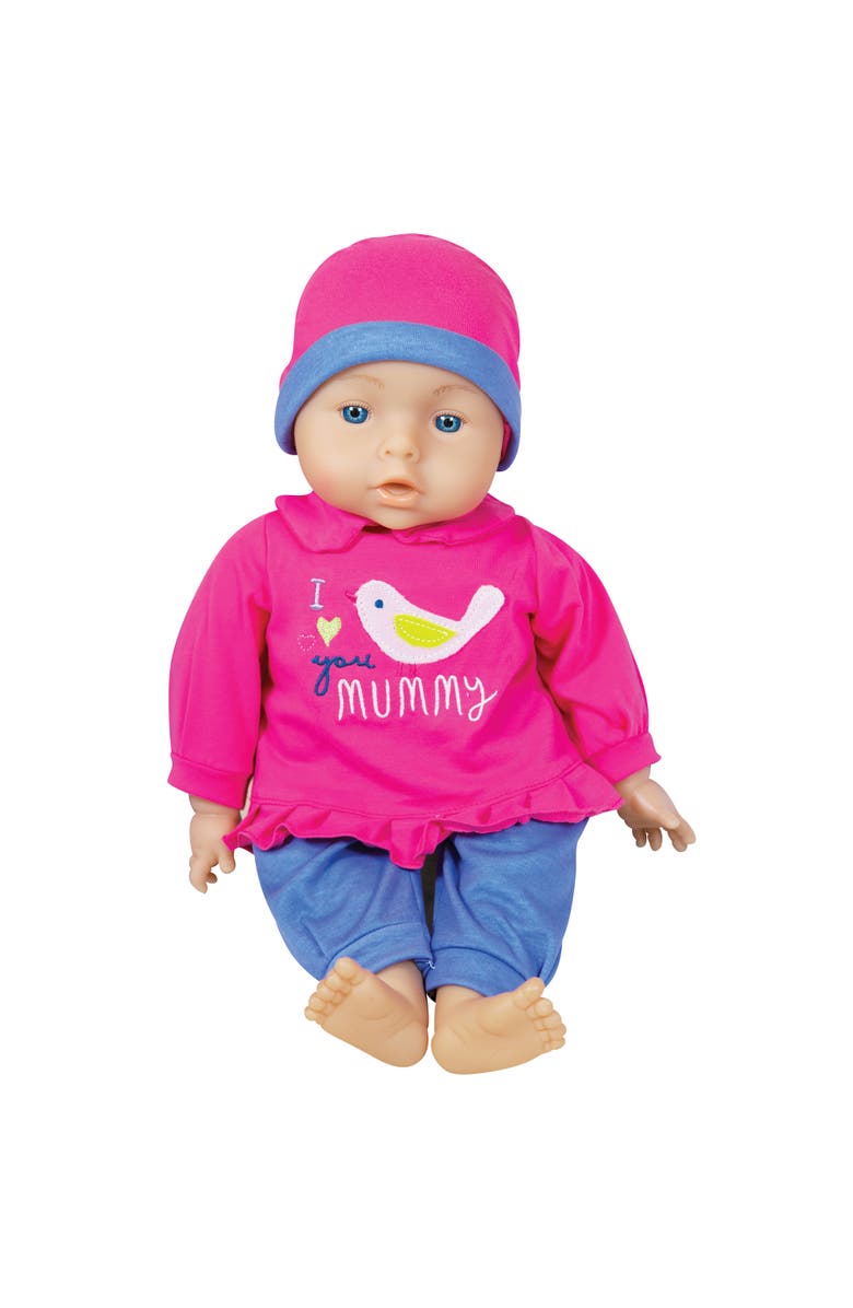 Lissi 18 Inch Talking Baby Doll Set, Pink & Blue I Love You Mummy Shirt, Alternate, color, Multicolored