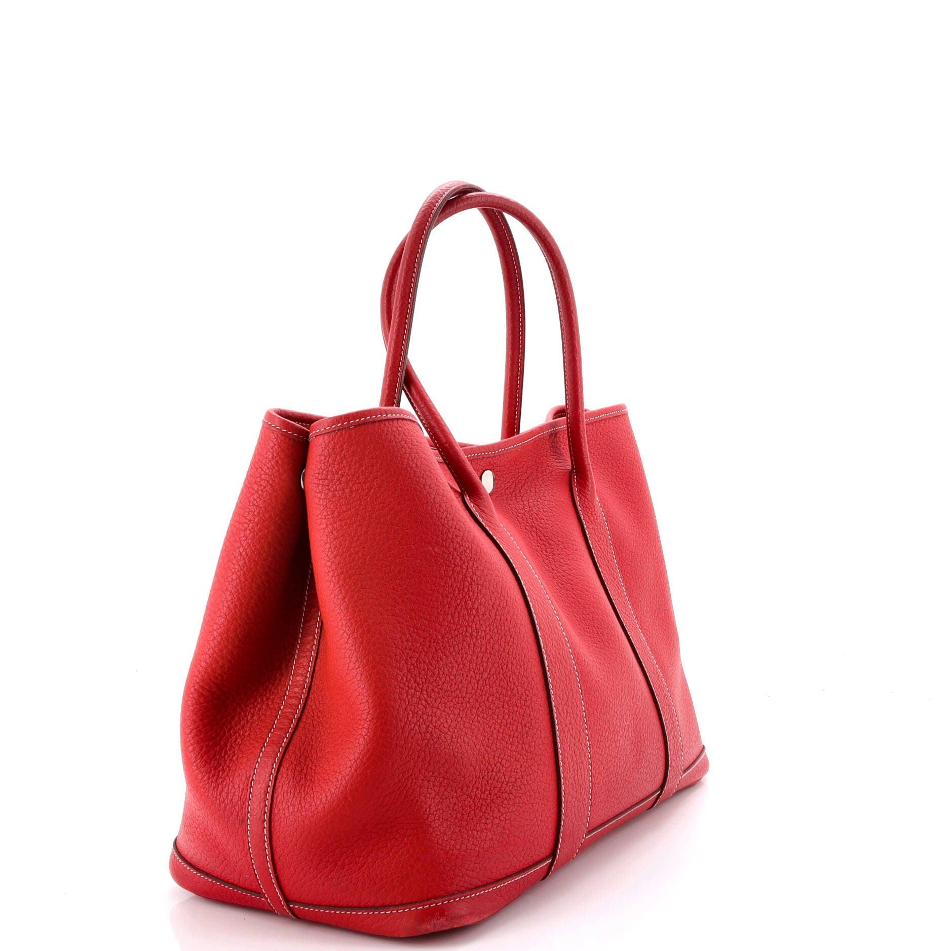 Pre-Owned Hermes Garden Party Tote Leather 36, Alternate, color, Rouge Casaque