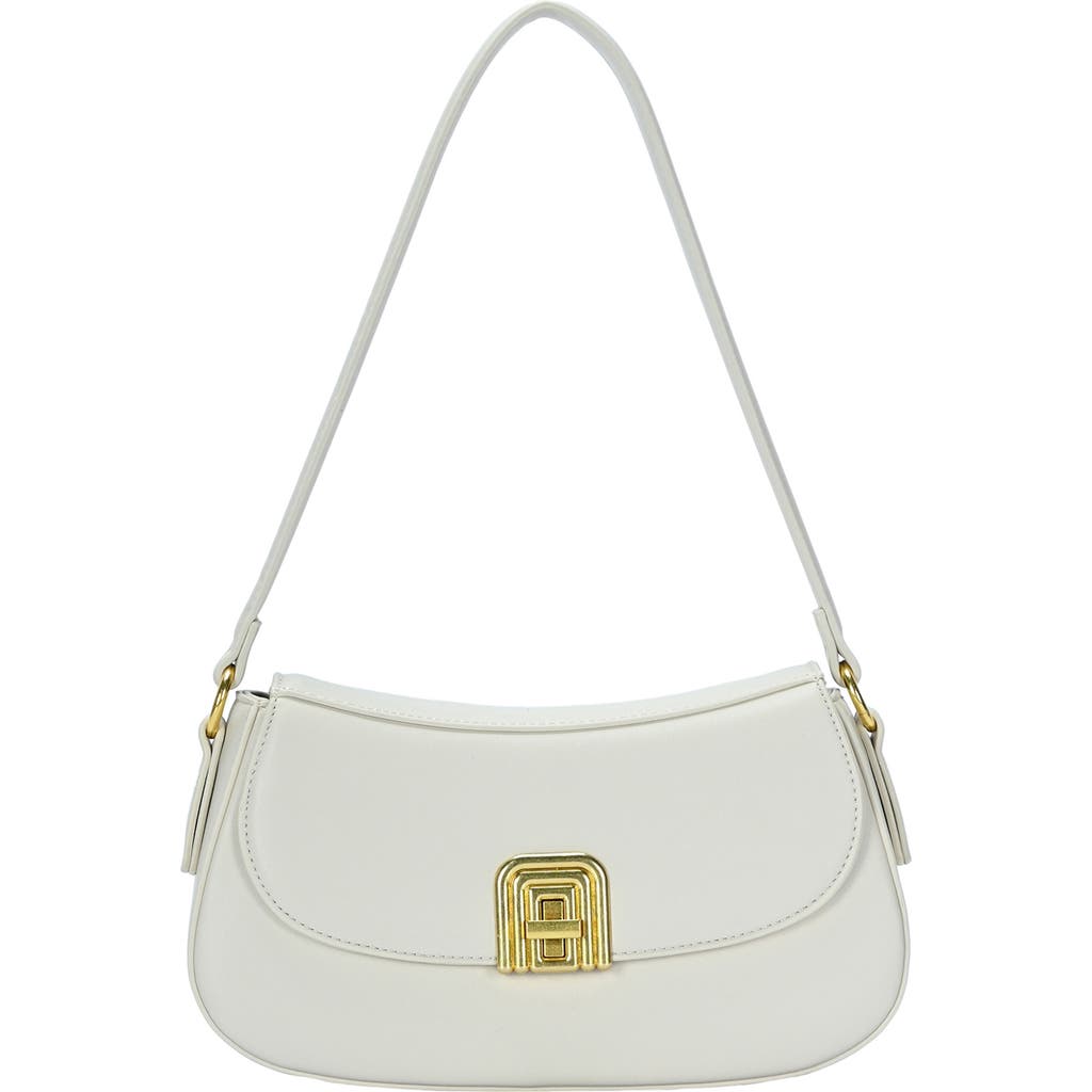 Mms Design Studio Buckle Flap Shoulder Bag In Bone
