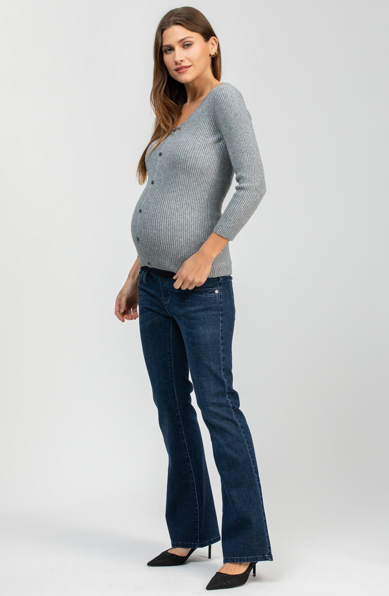 PIETRO BRUNELLI MATERNITY Flare Maternity Jeans, Alternate, color, Top Blue
