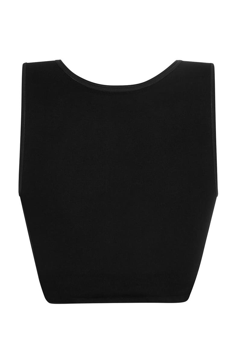 Amoena Lymph Flow Long Wire-Free Front Closure Bra, Alternate, color, Black