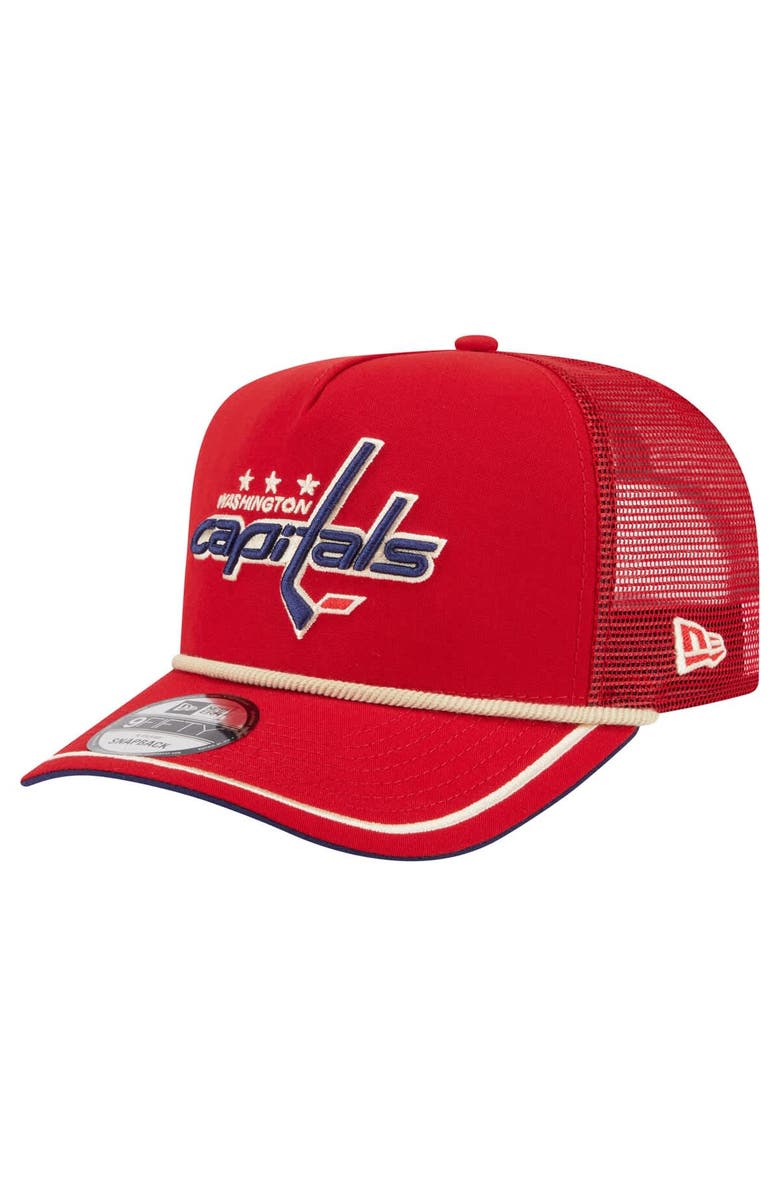 New Era Men's New Era Red Washington Capitals Vintage Team Rope A-Frame 9FIFTY Snapback Hat, Main, color, Red
