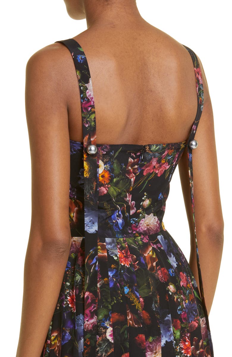 Adam Lippes Medici Floral Print Crepe A-Line Dress, Alternate, color,