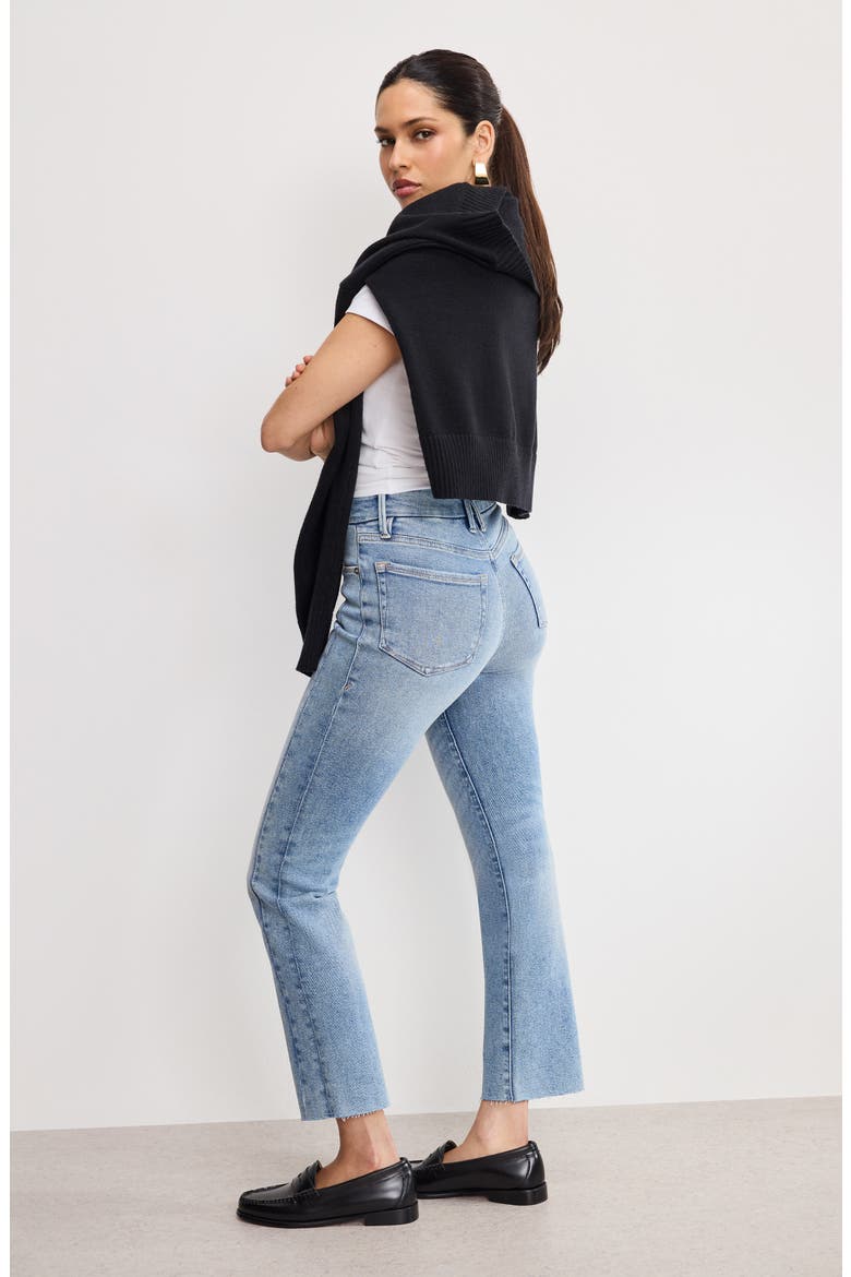 Soft-Tech Good Straight Raw Hem Ankle Straight Leg Jeans, Alternate, color, INDIGO799