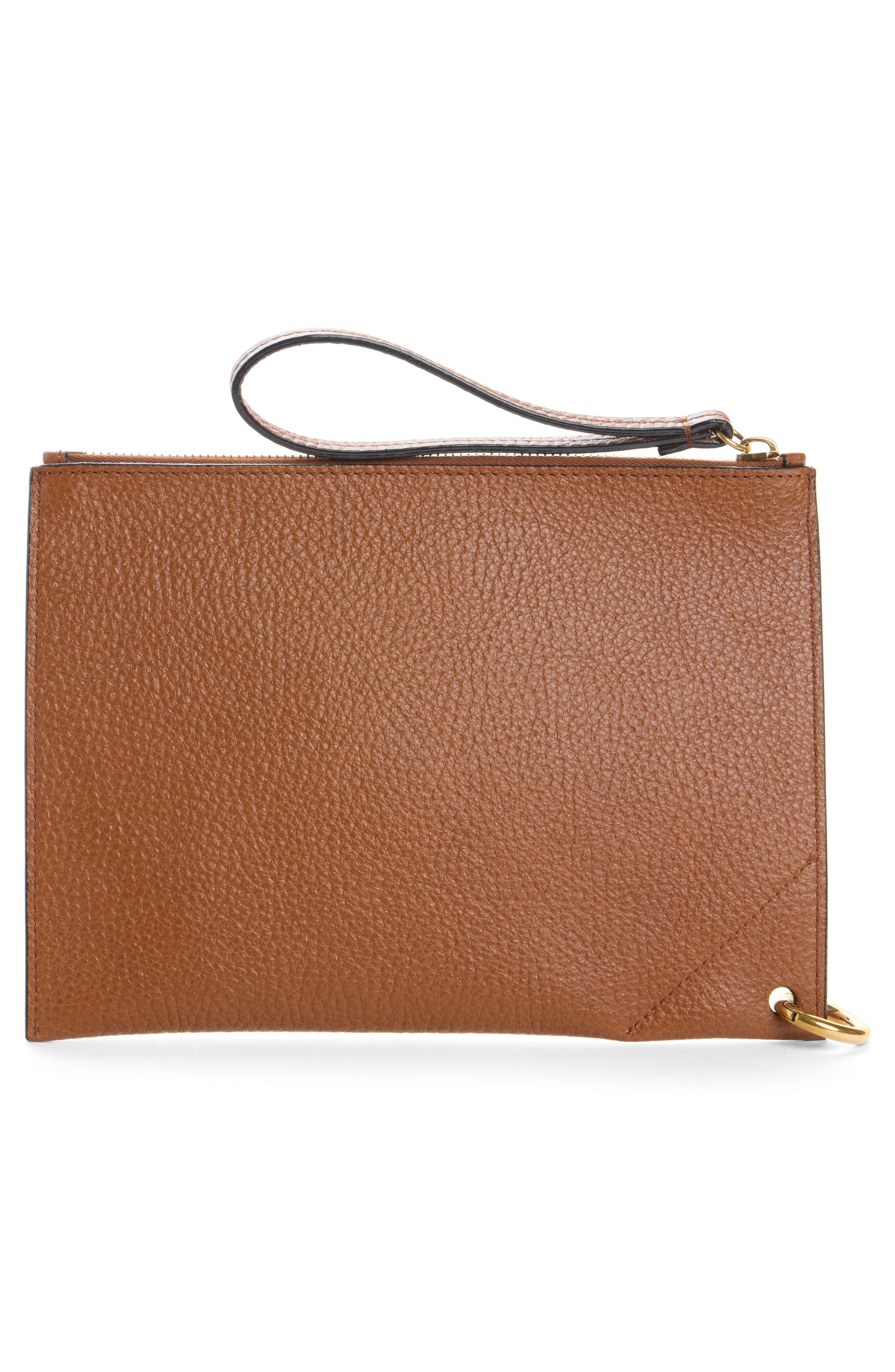 Chloé Spin Leather Pouch, Alternate, color, Clay Brown