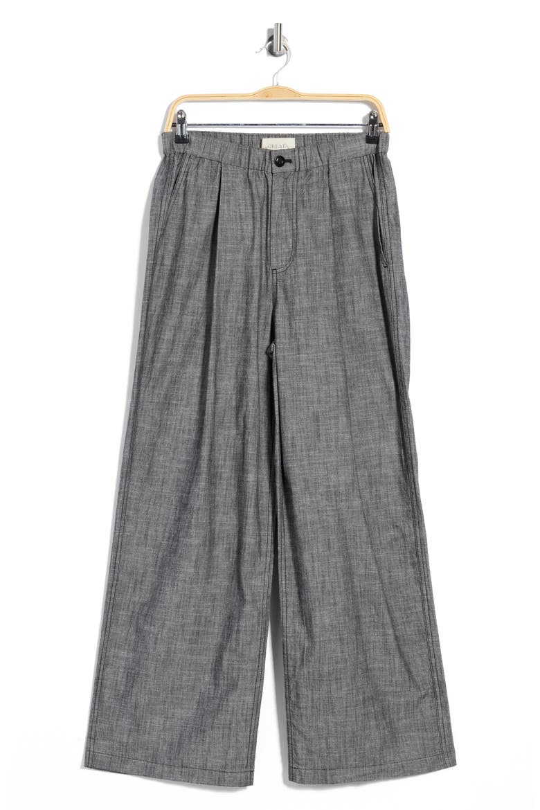 The Sawyer High Waist Wide Leg Cotton Pants, Main, color, SMOKE WASH