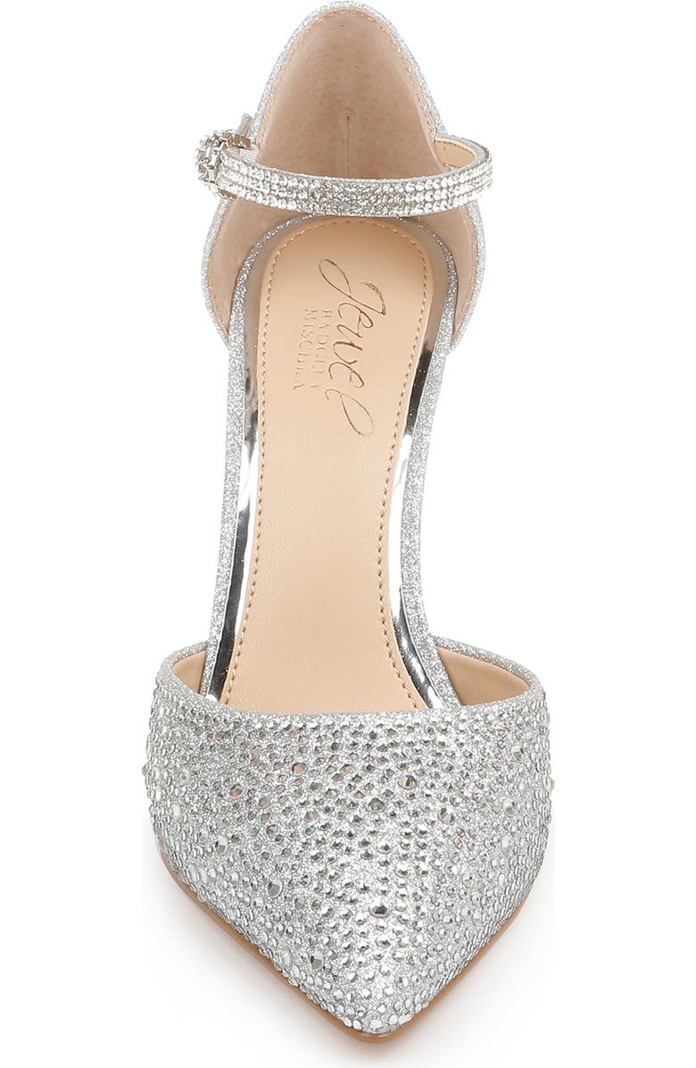 Jewel Badgley Mischka Jailene Ankle Strap Pump, Alternate, color, Silver Glitter