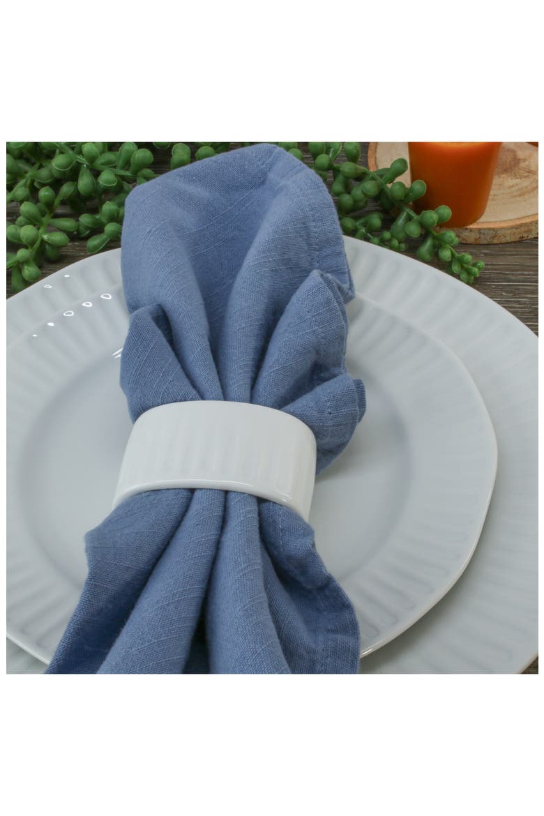 Colonnade Set of 8 Napkin Rings, Alternate, color, WHITE