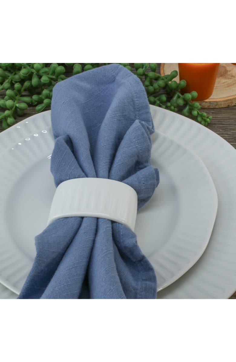 BIA Cordon Bleu Colonnade Set of 8 Napkin Rings, Alternate, color, White