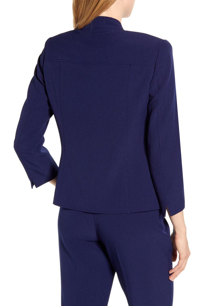 Stand Collar Crepe Jacket, Alternate, color, DISTANT MOUNTAIN