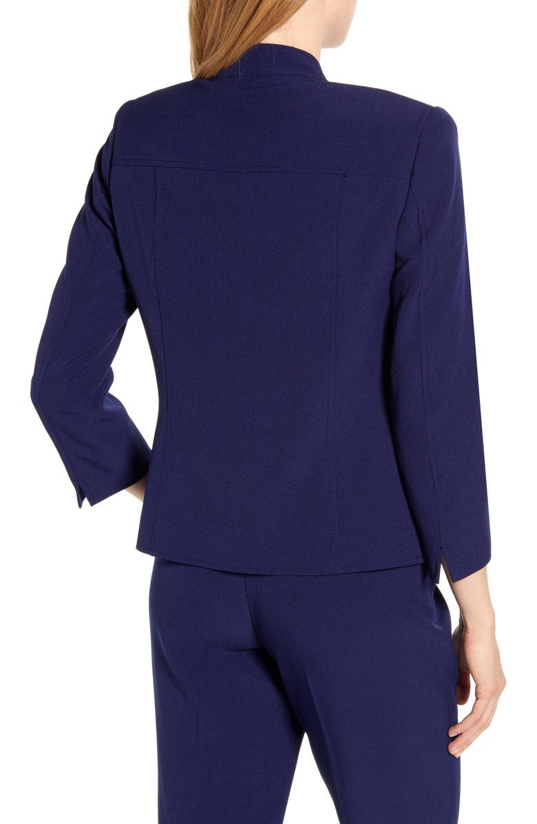 Anne Klein Stand Collar Crepe Jacket, Alternate, color, 