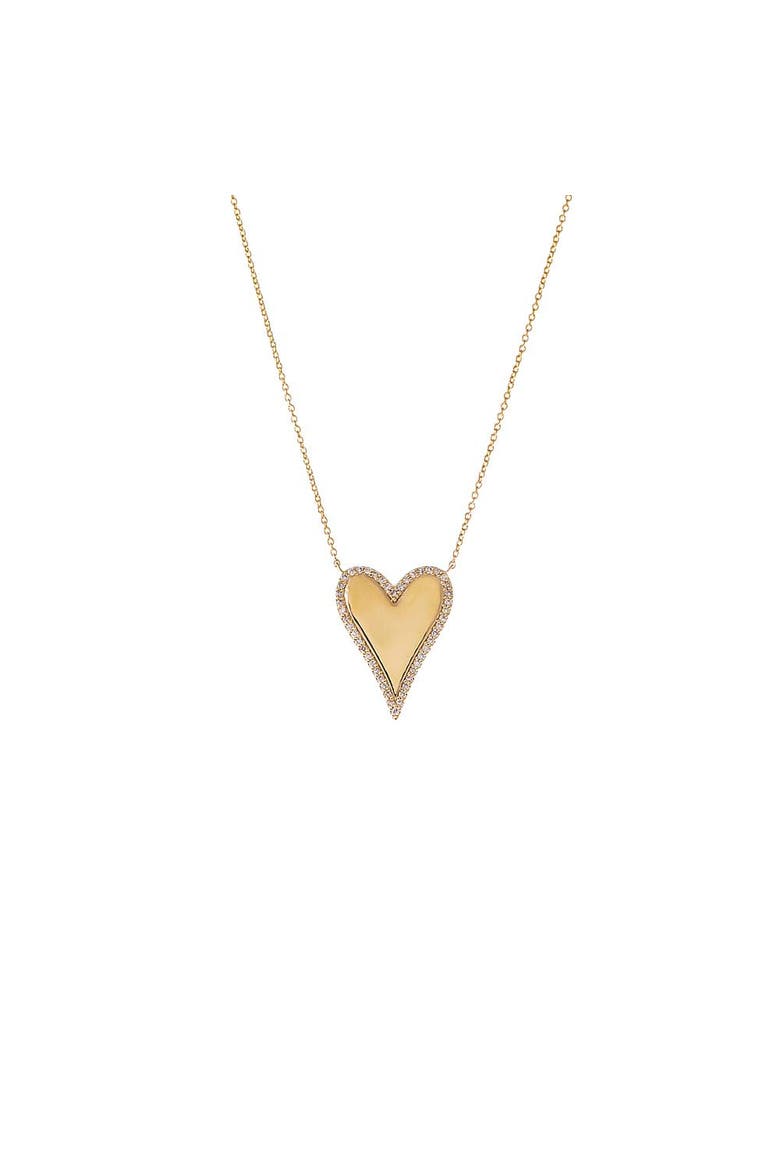 Diamond Pave Outlined Elongated Necklace 14K, Main, color, 14K Gold
