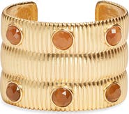 Karine Sultan Mocha Ribbed Cuff Bracelet